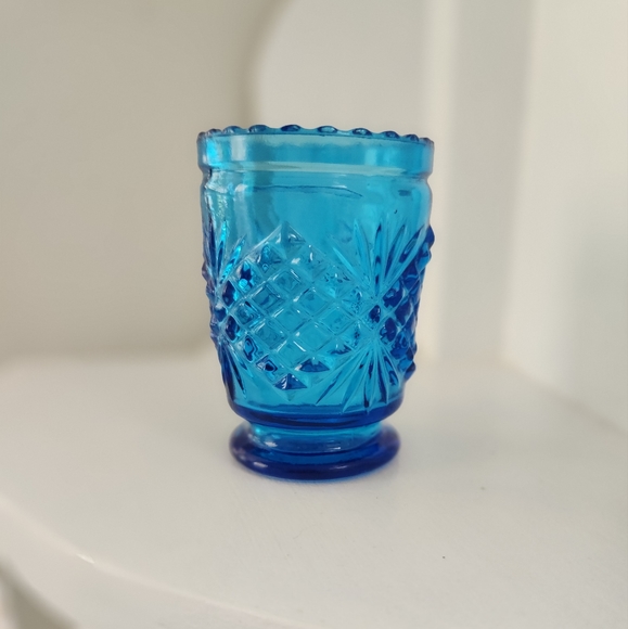 Indiana Glass Kitchen Vintage Indiana Blue Glass Toothpick Holder
